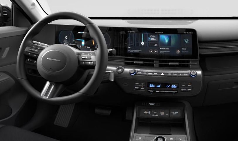 e floating horizontal dashboard display of the all-new Hyundai KONA. 