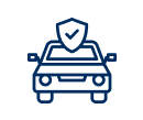 Car icon with protection icon on top of it