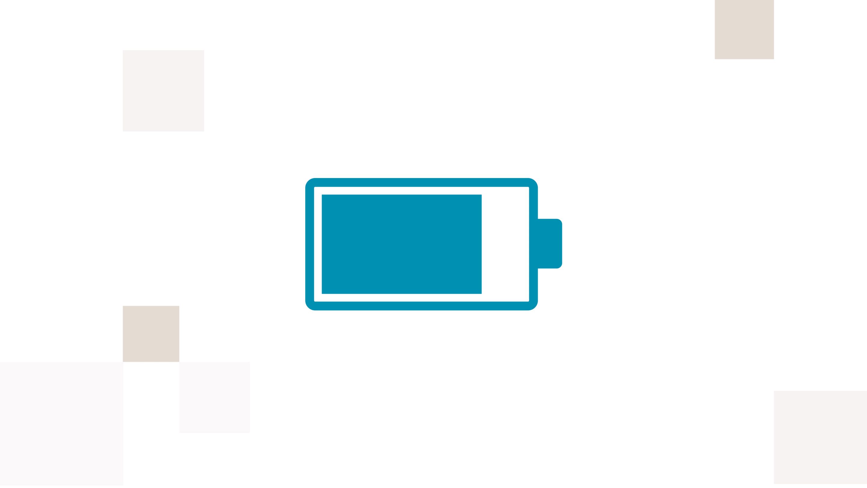 Battery icon showing a partially filled charge level.