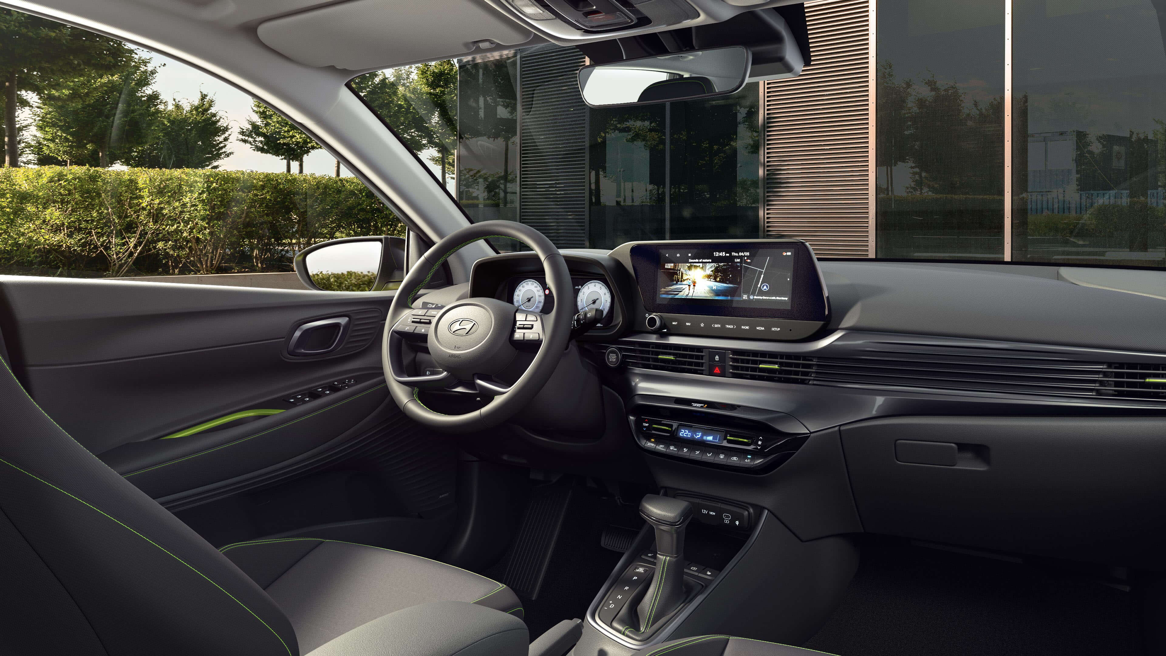 An image of the driver side interior of the Hyundai i20.&nbsp;