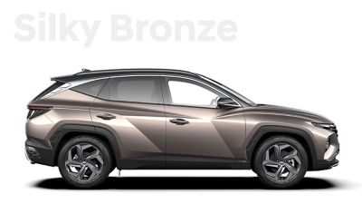 The different color options for the All-New Hyundai Tucson Hybrid compact SUV: Silky Bronze.