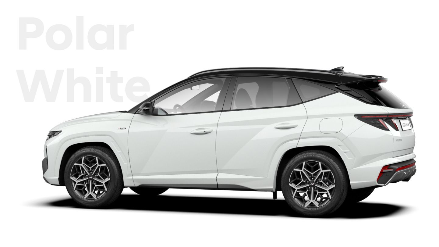 The all-new Hyundai TUCSON Plug-in Hybrid N Line compact SUV in Polar White