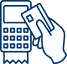 Pos machine with credit card icon